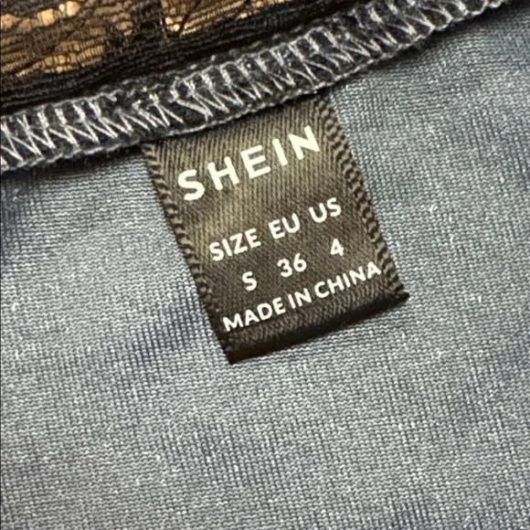 Blue Lace Velvet Off Shoulder Dress S NWT - Picture 7 of 8